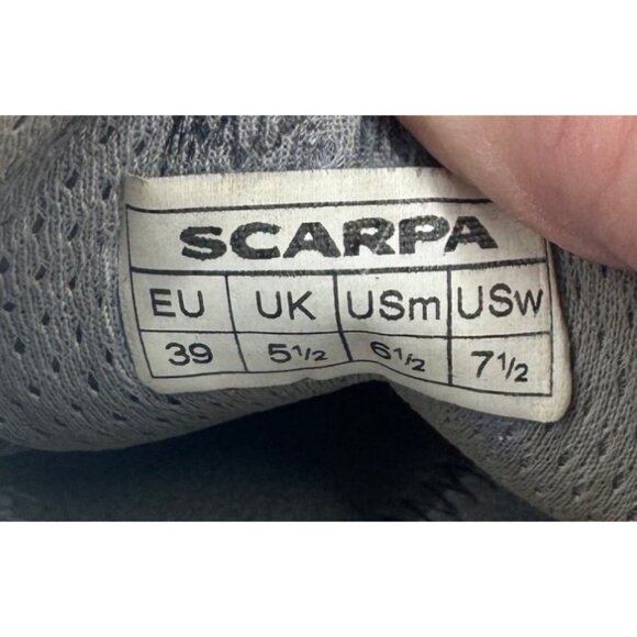 Scarpa Helix Rock Climbing Shoes EU 39 US 7.5 Purple & Gray Leather Rubber Sole - Picture 3 of 10